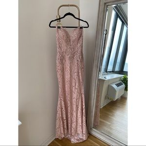 COPY - Blush lace gown with bustier top